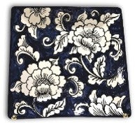 Small Square Blue and White Gardenia Pattern Plate