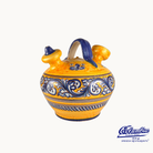 Decorative ceramic jar with blue and white patterns on a white background, featuring the Columba brand.